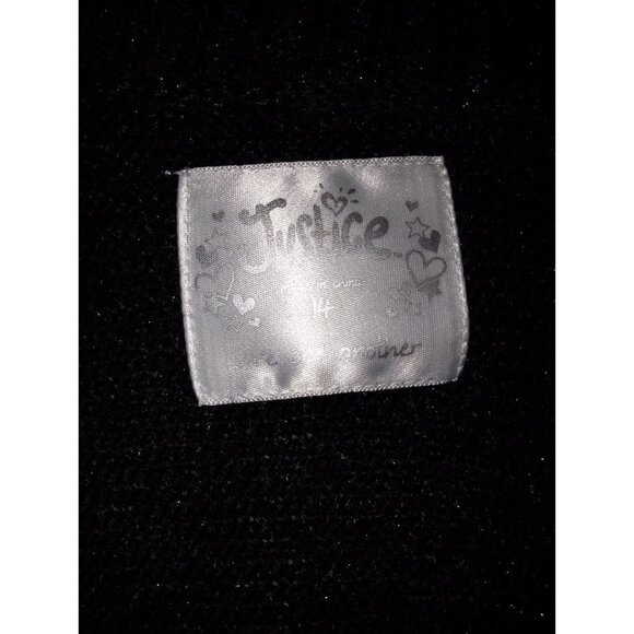 Justice Cardigan Open Front Sweater Girls Size 14 Black Sequin Sparkles - Picture 2 of 5